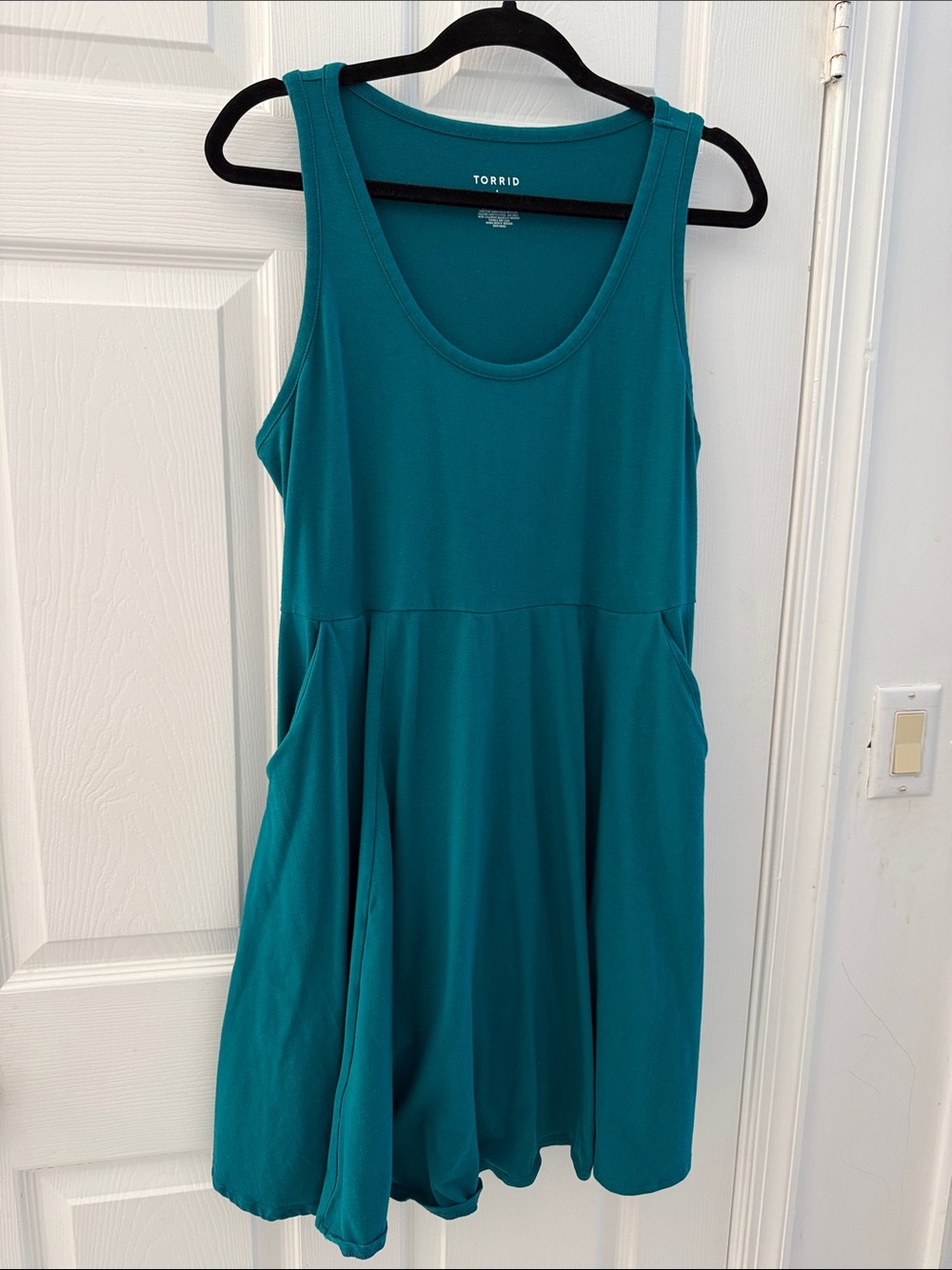 torrid Teal Sleeveless Scoop Neck Dress with Pockets